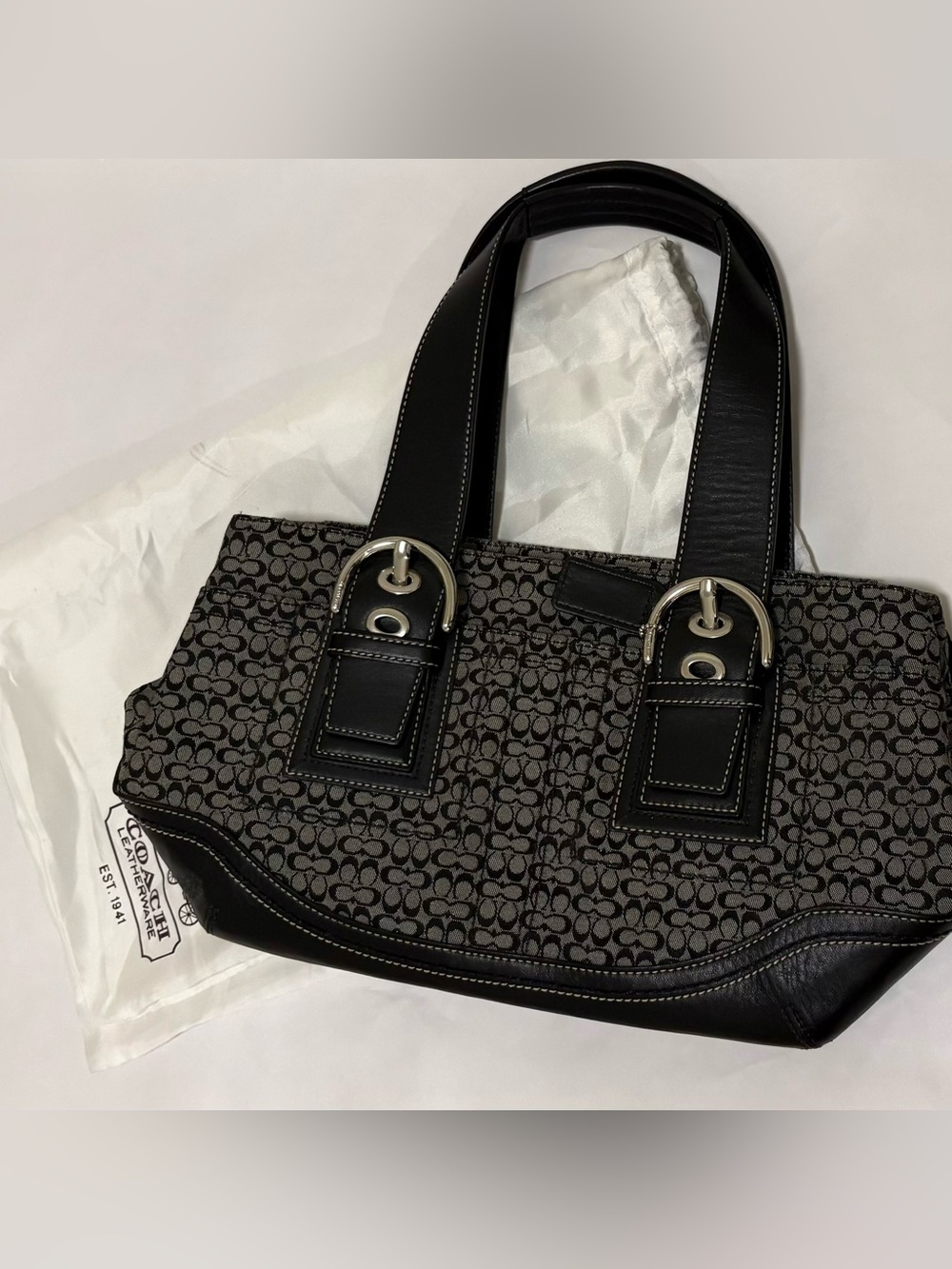 Y2K Vintage Coach Soho Signature Jacquard Satchel Bag F10927